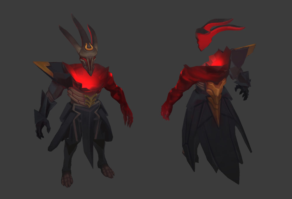 Early in development Dark Star Tresh was painted with an array of reds. This color scheme was changed to distinguish him from his Blood Moon counterpart.