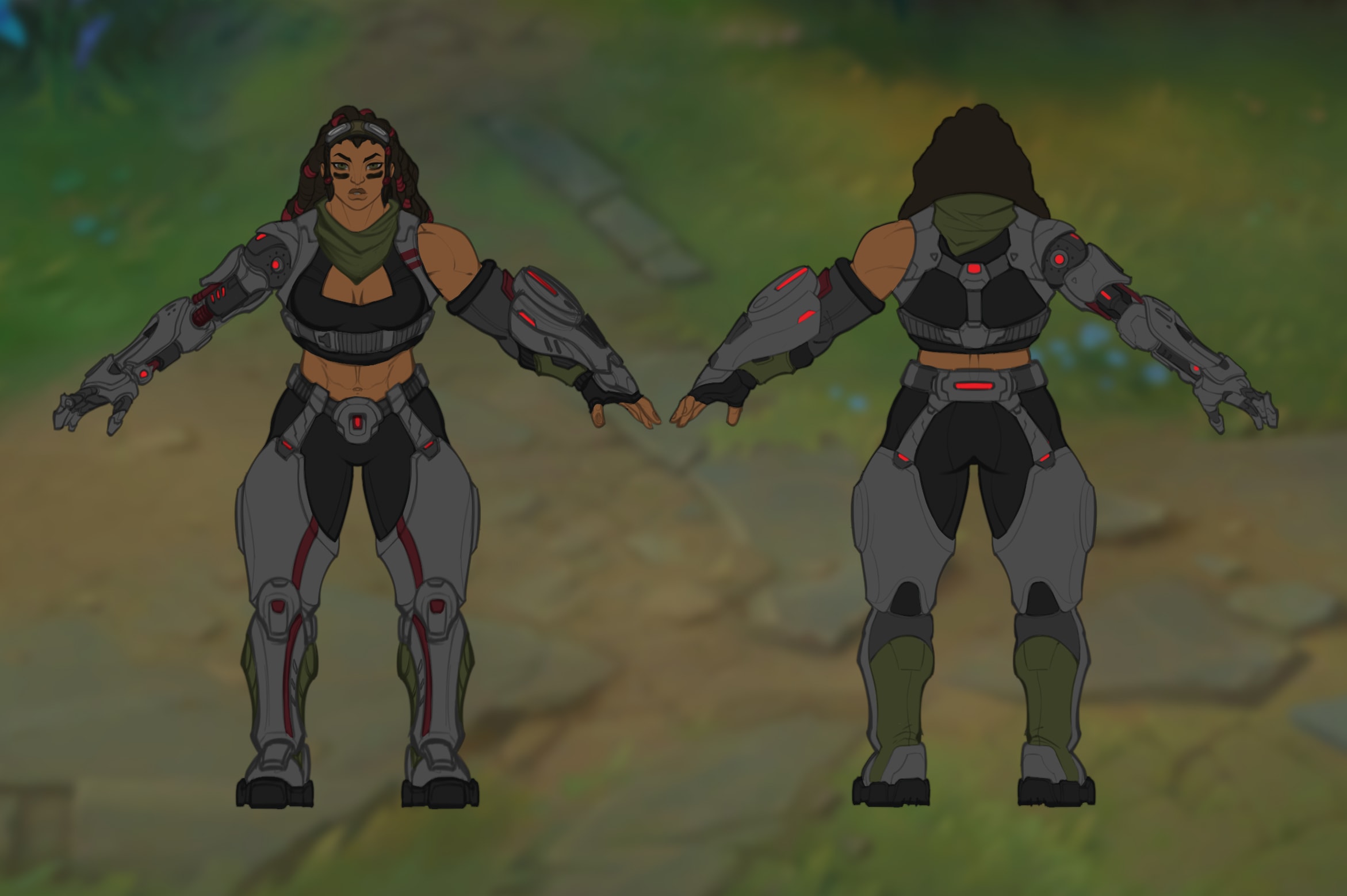 Illaoi Máquina de Combate: modelagem e texturização – Nexus